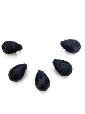 As Low as $2 Fat Top Drilled Lava Tear Drop Smooth Beads 20mm x 10mm (5)
